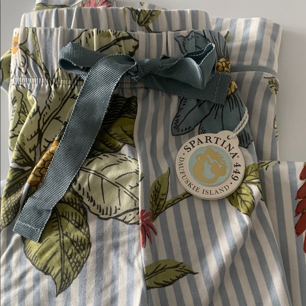 Spartina 449 Blue Floral Striped Pants